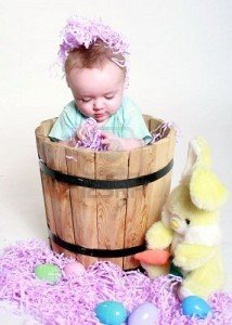 Little Girl in a Woden Bucket