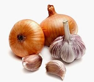 Raw Onions and Garlic